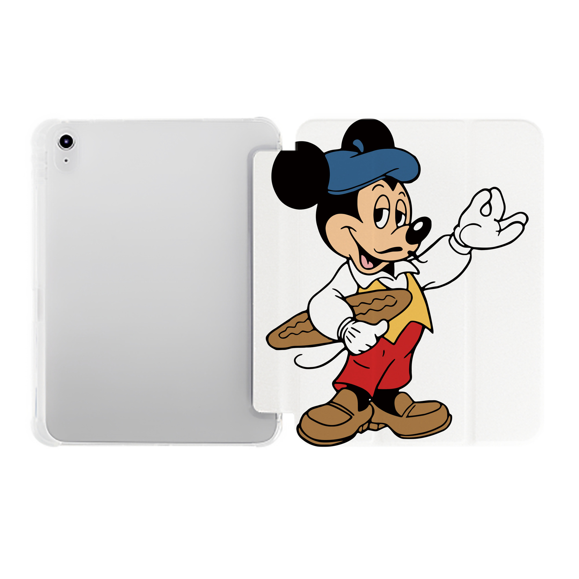 （画像用） ミッキーマウス Mickey Mouse IPad ケース ペン収納付き 三つ折りスタンド PUレザー×シリコン 対応機種9.5/10.5/10.9インチ